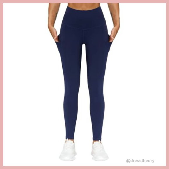 High Waist Yoga Pants with Pockets Tummy Control Workout Leggings - Picture 5 of 7